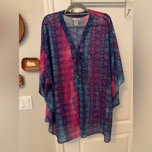 Catherines Semi-Sheer Batwing Top, Size 2X/3X